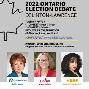 Poster for the Eglinton Lawrence Debate